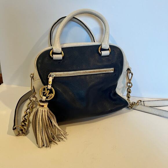 MICHAEL KORS handbag crossbody, blue & white - Picture 1 of 12